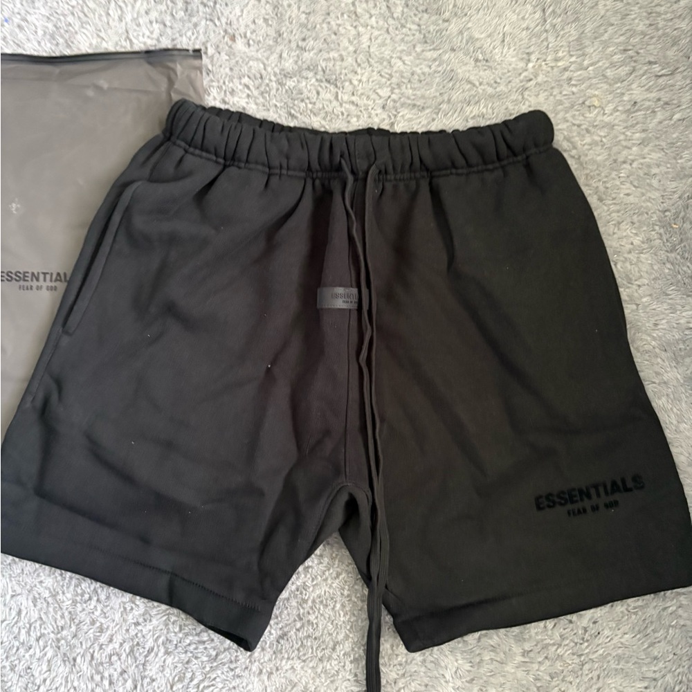 ESSENTIALS Men's Black Athletic Drawstring Shorts… - image 1